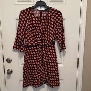 Halogen Geometric Long Sleeve Dress - Size Small